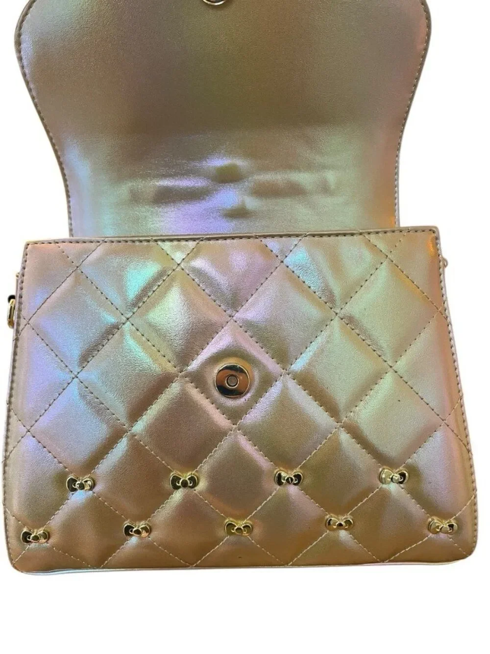 Loungefly Sanrio Hello Kitty 50th Anniversary Gold Embossed Crossbody Purse NWT